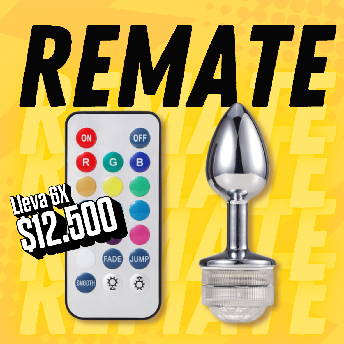Plug anal Luz LED con control OUTLET / 6 uds★
