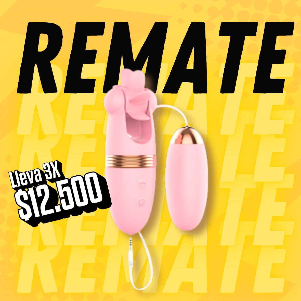 Vibrador con Huevo Rosado LILO LL-A1912 OUTLET / 3 uds★