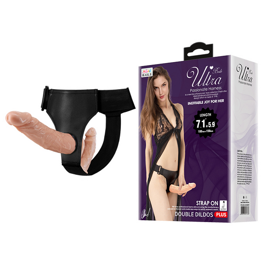 Arnés sexual con dildo doble BAILE BW-022088NR